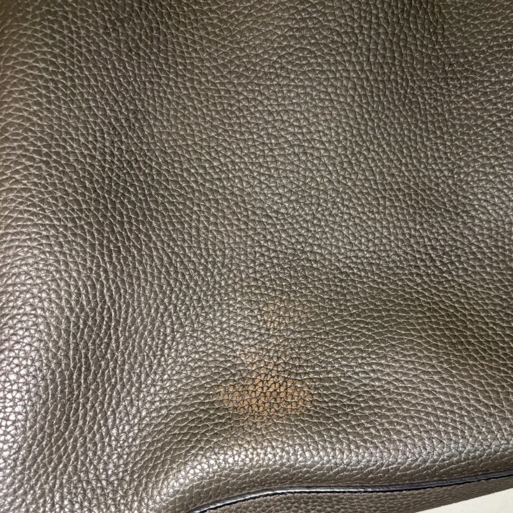 Coach Avenue Soft Tote Pebbled Leather Dark Olive Green/Gray Large Shoulder Bag